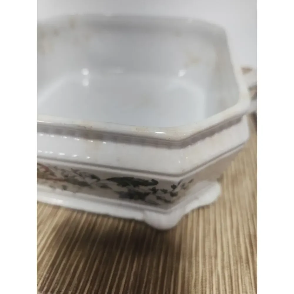 Antique T.G. & F.B. Parisian Granite Tulare Covered Vegetable Tureen England